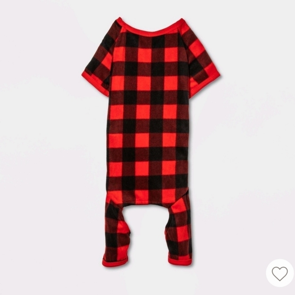 🇺🇸New Red and Black Buffalo Plaid Pet Pajamas/Outfit Size XL